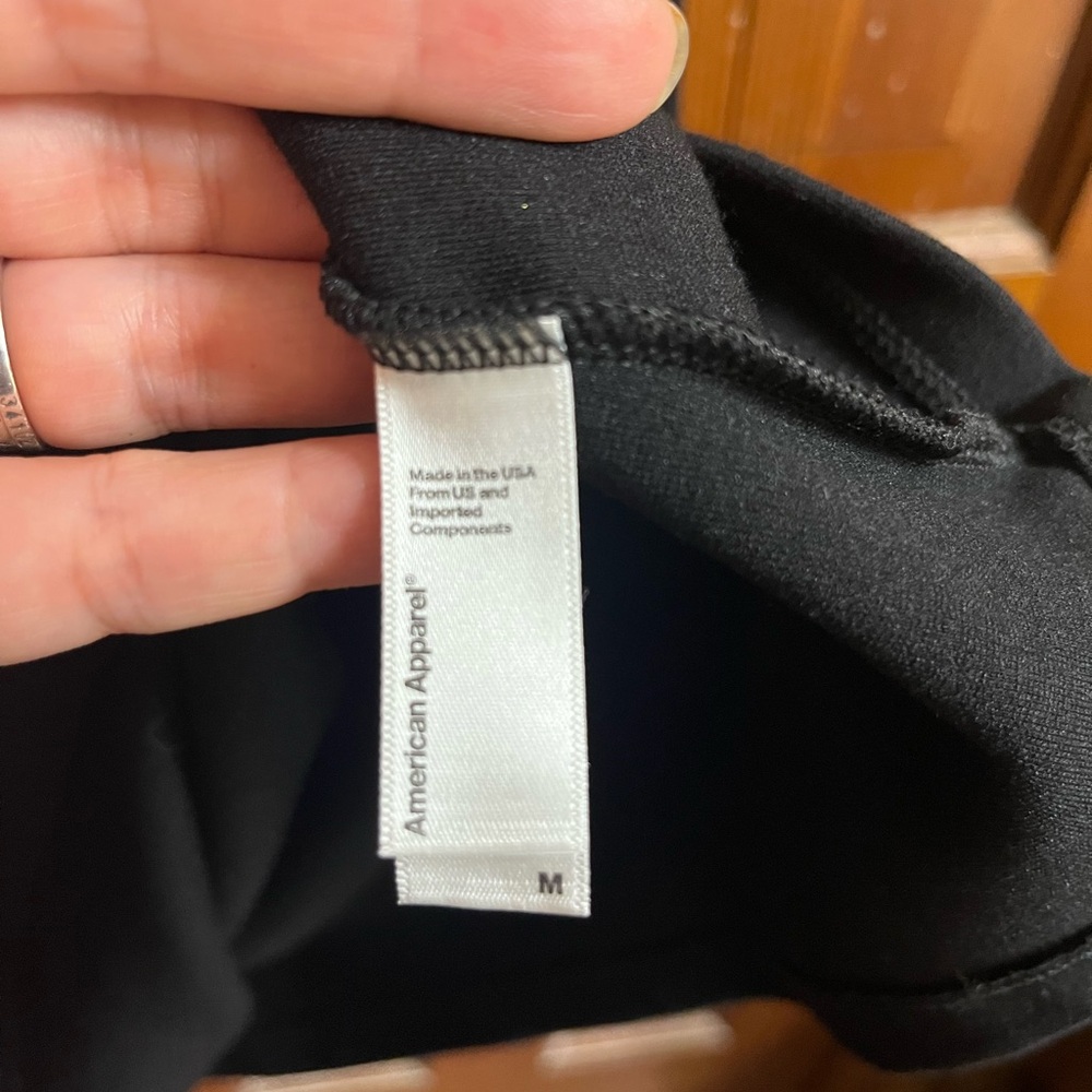 American Apparel Black Long Sleeve Mini A-line  Dress - Made in USA - Picture 4 of 4